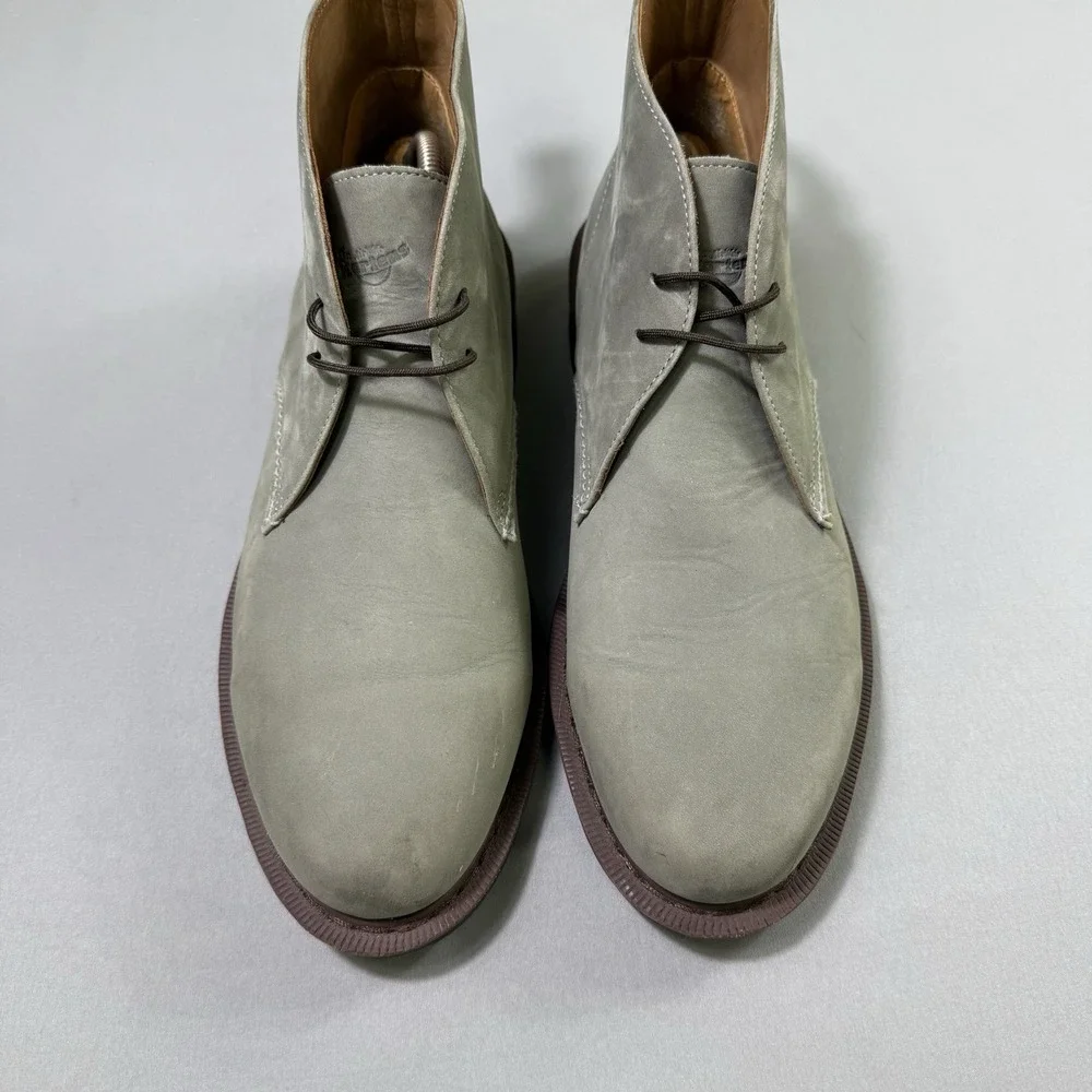 Dr Martens Overstone Ankle Chukka Boots Mens 11 Grey Lace Up Leather AW004 CK08R